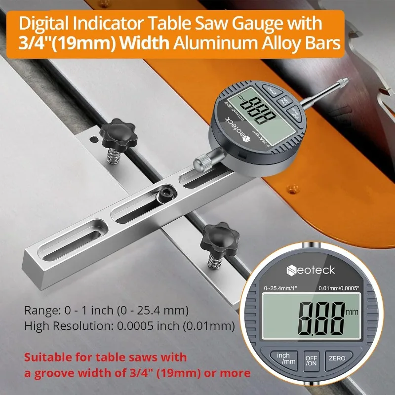 Indicator Table Saw Gauge Suitable for Table Saws with a Groove Width of 3/4