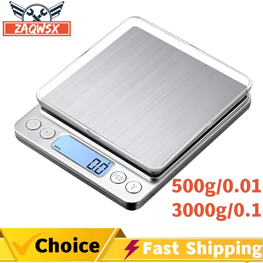 Digital Kitchen Scale 500/0.01/3000g/ 0.1g Small Jewelry Scale Food Scales Digital Weight Gram and Oz Digital Gram Scale