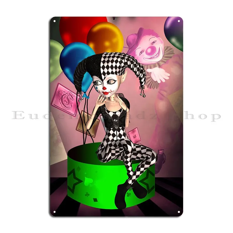 Cute Harlequin Metal Plaque Poster Cinema Retro Bar Designs Designing Tin Sign Poster