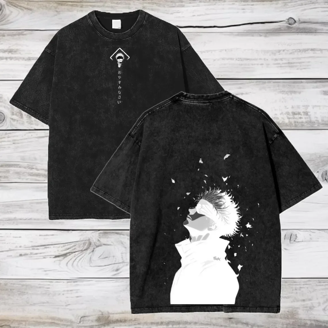 

Men's fashion Japanese manga Jujutsu Kaisen pattern printed 100% pure cotton round-neck short-sleeved T-shirt streetwear top
