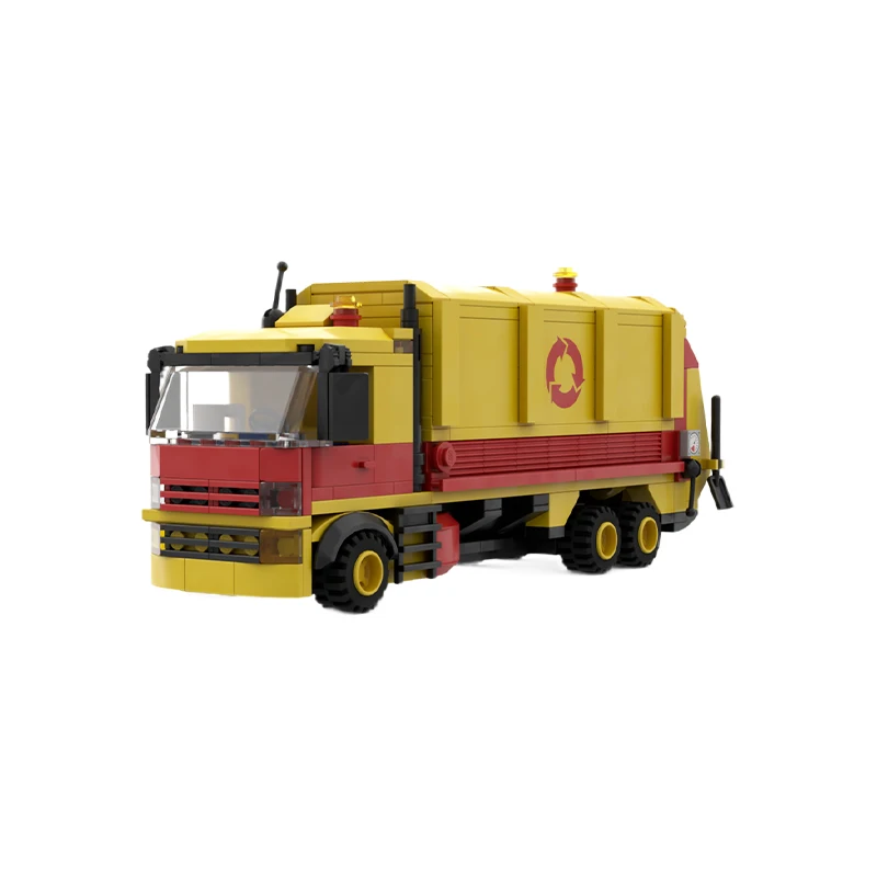 MOC Heavy-Duty City Sanitation Garbage Truck Building Blocks Set Refuse Collection Vehicle Municipal Transport Model Gift