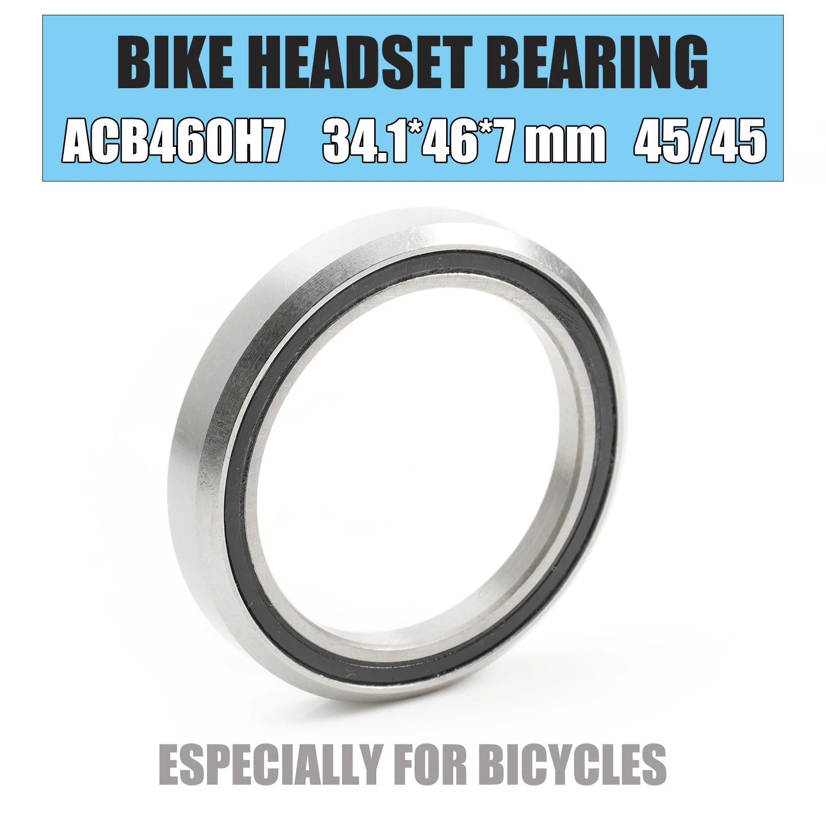 ACB460H7 Bike Headset Bearings 34.1*46*7 mm 45/45 1PC ACB Road MTB Angular Contact Bicycle Stainless Bearing ACB460H7