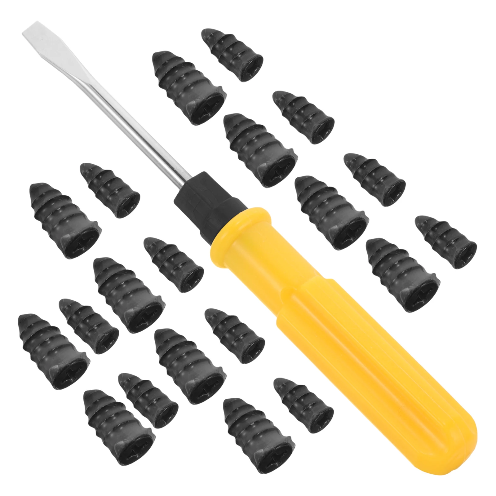 

Tire Repair Kit 10 Large 10 Small Nails Screwdriver Bike Motorcycle Tubeless Tire Plug Rubber Nail Tool Set