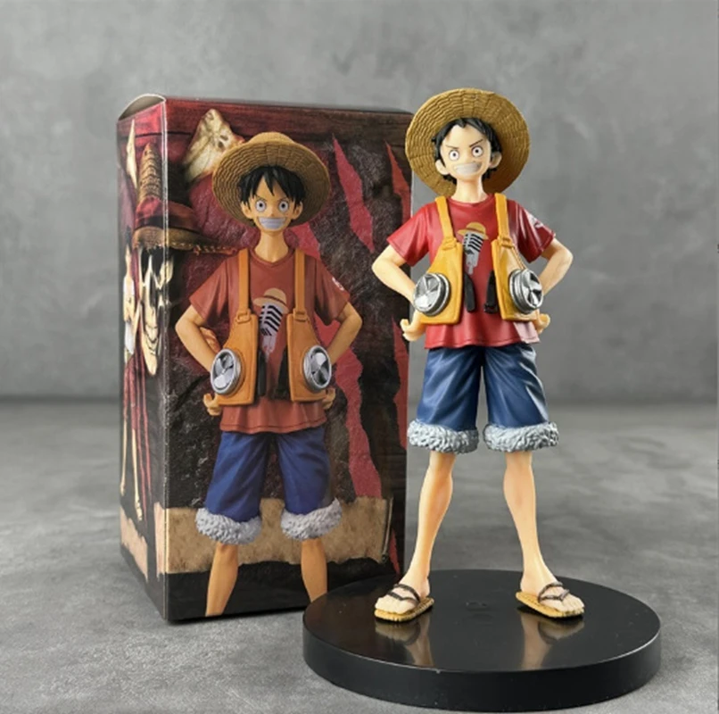 18CM Anime DXF Monkey D. Luffy FILM RED Holiday Clothing Standing Model Toy Gift Theater Version Collection Action Figure PVC