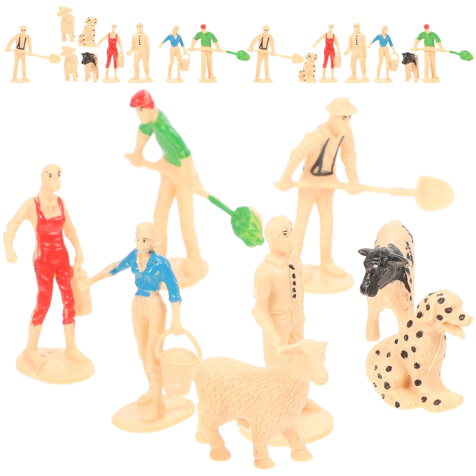 3 مجموعات واقعية حيوانات المزرعة الصغيرة ديكور صغير المشهد الصغير التماثيل الزينة طاولة الرمل اكسسوارات لعب الحيوانات