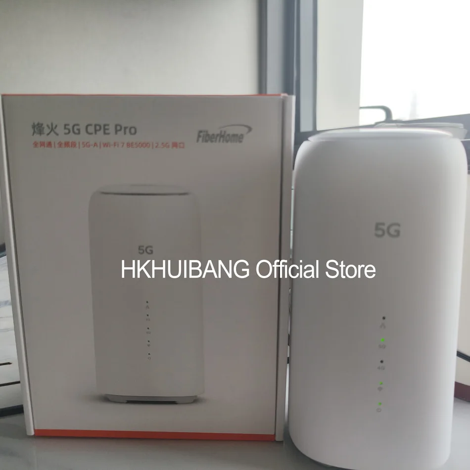 جديد FiberHome 5G CPE Pro 2 LG6151M WiFi 7 راوتر BE5000 2.5G منفذ إيثرنت 4G LTE Cat19 لاسلكي WiFi 5G + Sim Modem N79 3x3 MIMO