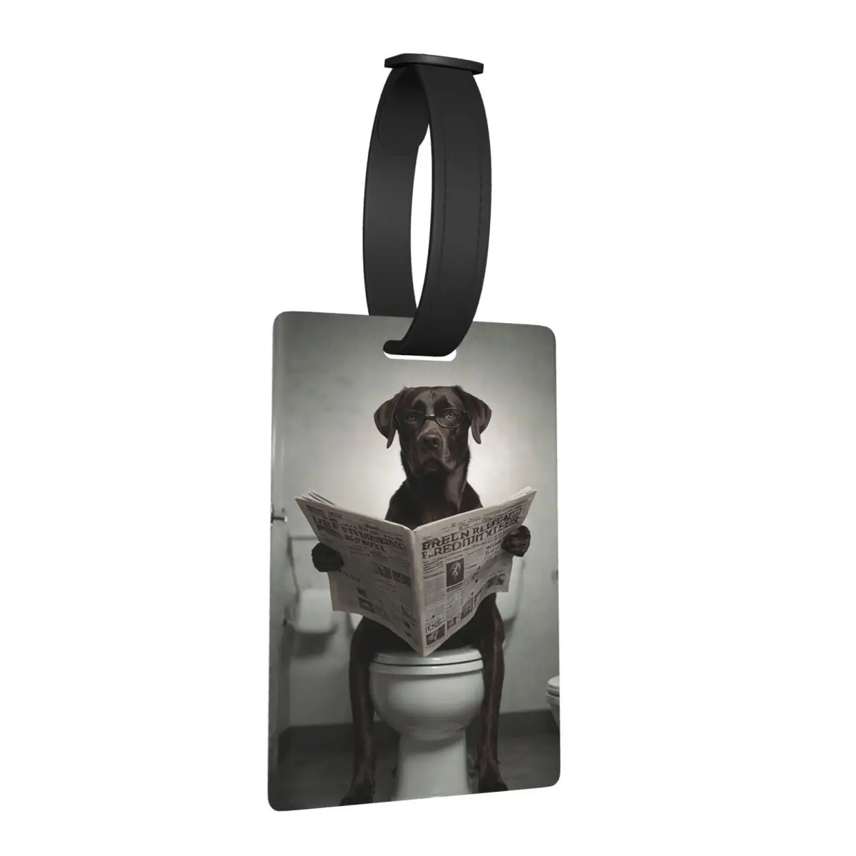 

Бирка для багажа с изображением шоколадного лабрадора, читающего газету, для чемодана, дорожной сумки, с местом для идентификационной информации: имя, адрес
