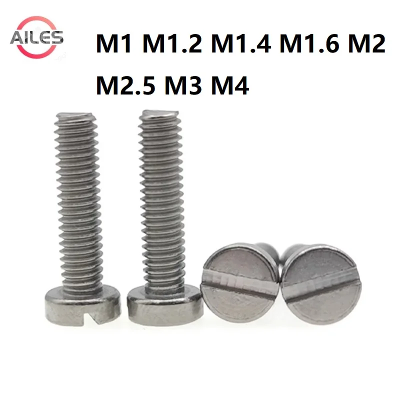 

Pure Titanium TA2 Slotted Cheese Head Screws M1 M1.2 M1.4 M1.6 M2 M2.5 M3 M4 DIN84 Slotted Flat Round Head Bolts