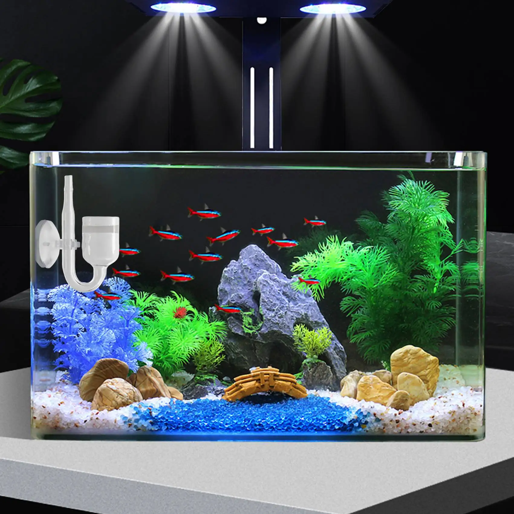 Aquarium Fish Tank CO2 Diffuser Carbon Dioxide Reactor with Ceramic Disc + 2 Suckers