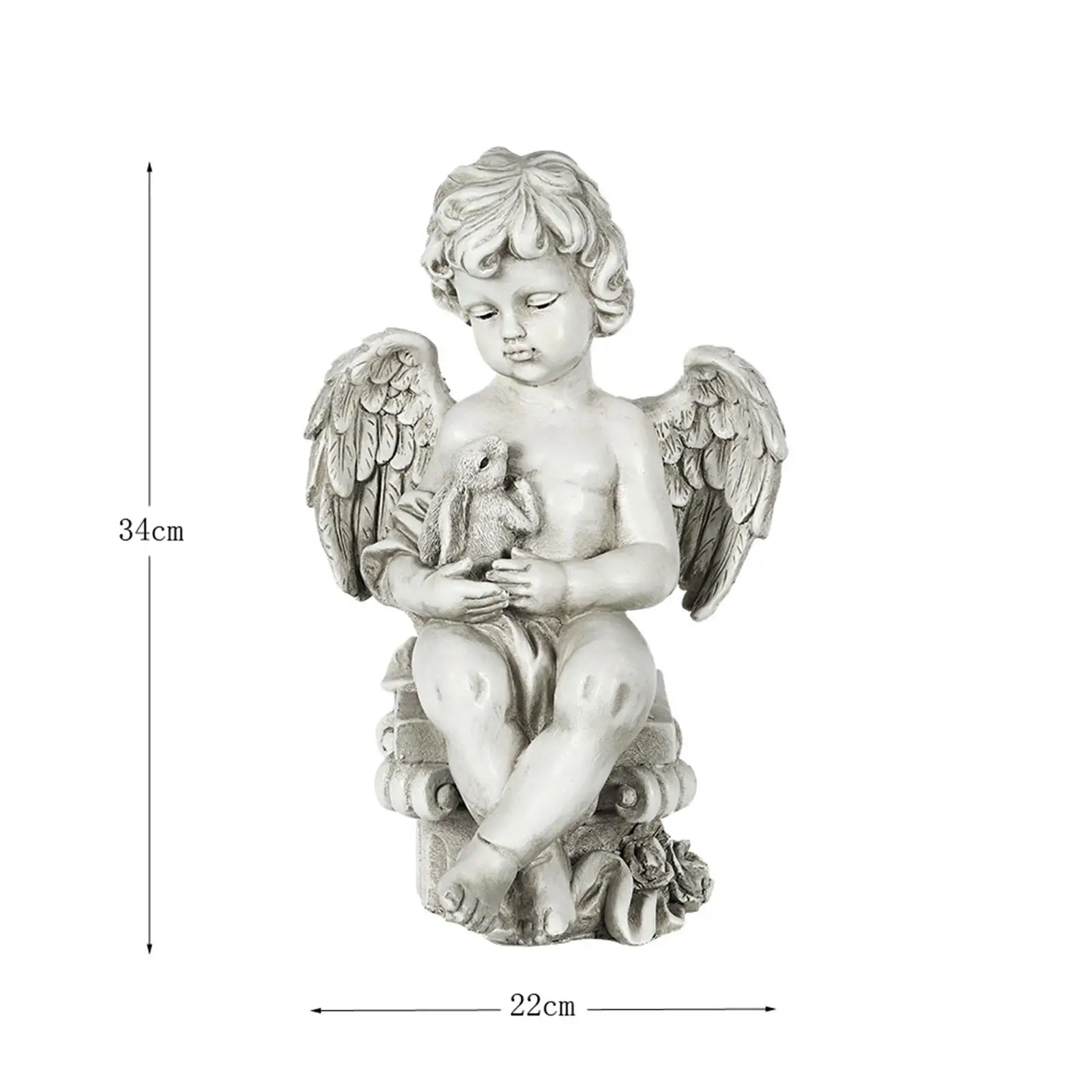 angel yard Statue Figurines Memorial Gift Ornaments Cherub Waterproof Crafts