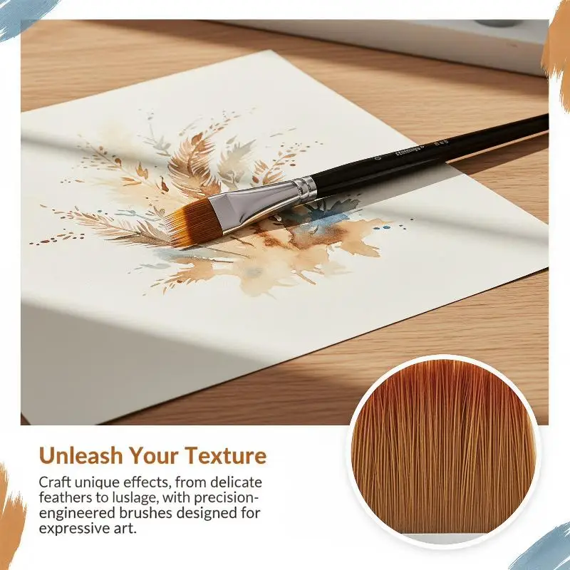 4Pcs Special Shaped Detail Texture Paint Brushes Wear Resistant for Watercolor Chinese Painting Professional Art Creation