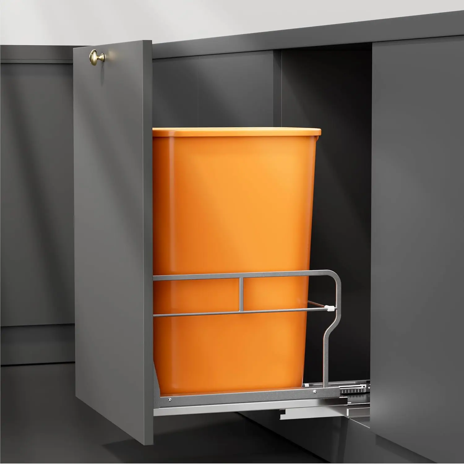 

Under Cabinet Pull-Out Trash Can Kit with Soft-Close Slides, No Garbage Can Included, Fits Minimum 12" W x 18" D Cabinets