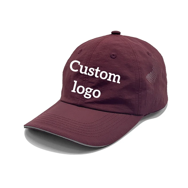 Custom Logo Quick Drying Sports Baseball Hats Summer Solid Color Lightweight Breathable Outdoor Sunshade Peaked Caps