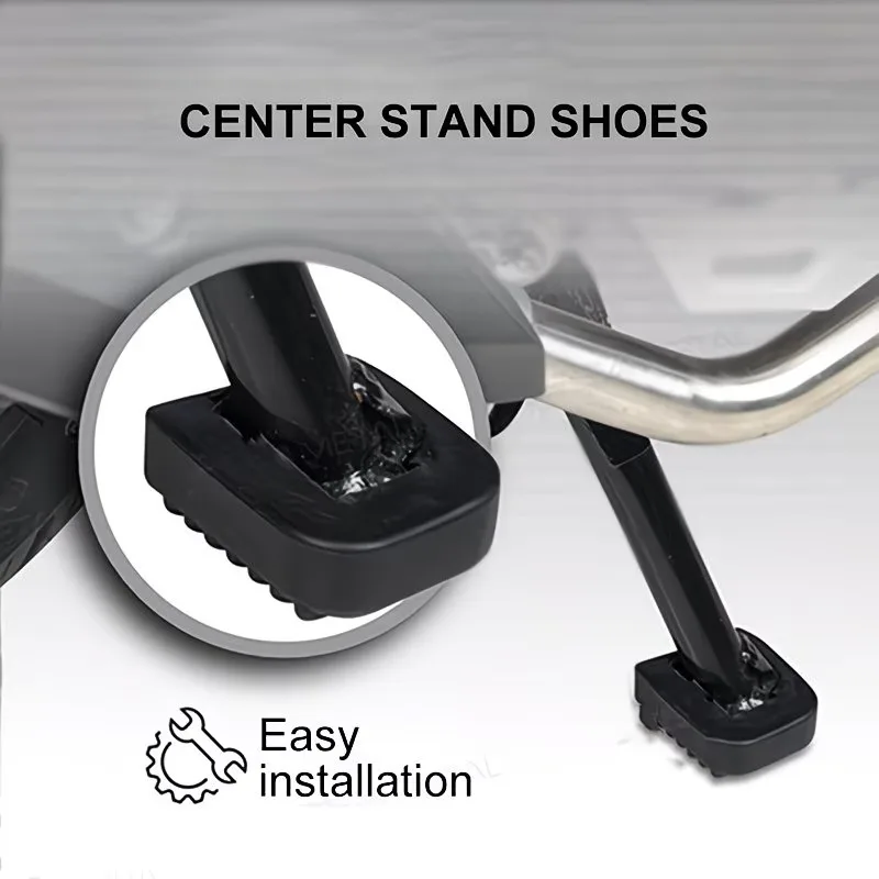 Wear‑Resistant Kickstand Base Plate, Motorcycle Side Stand Rubber Support Pad for Outdoor Motorbike Parking