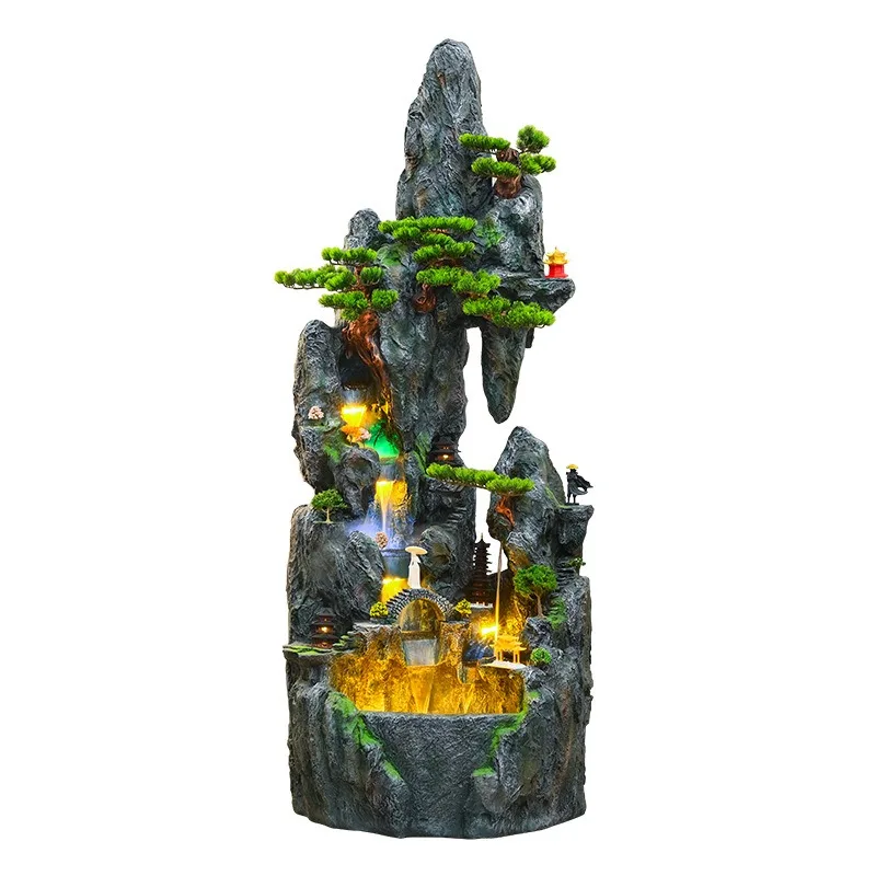Alpine flowing water rockery flowing water ornament circulating water fountain living room entrance landing fortune
