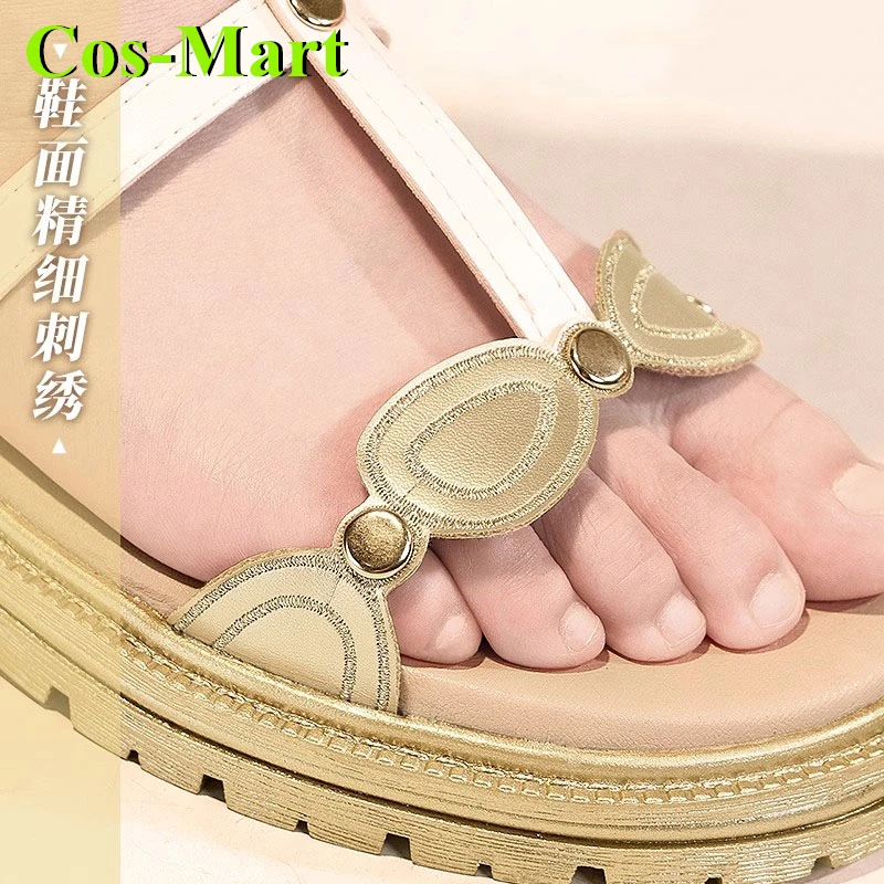 Cos-Mart Honkai:Star Rail Cyrene Schuhe Cosplay Flache Schuhe Sandalen Römischer Kampf Rollenspiel Gebrauchtes Zubehör Heißes Spiel