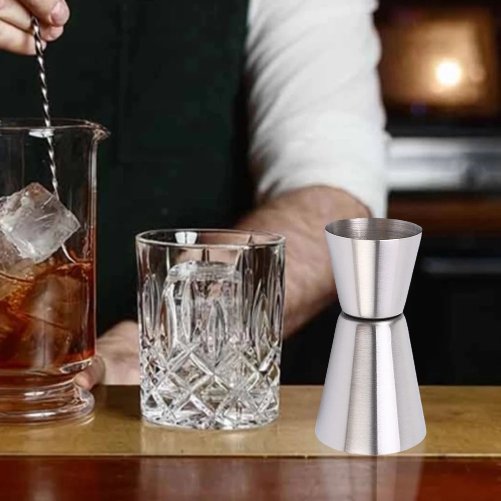 Double Jigger Single Double Shot Drink Spirit Measure Round Rim and Thin Waist Shot Glass Measuring Cup Shot Measure Jigger