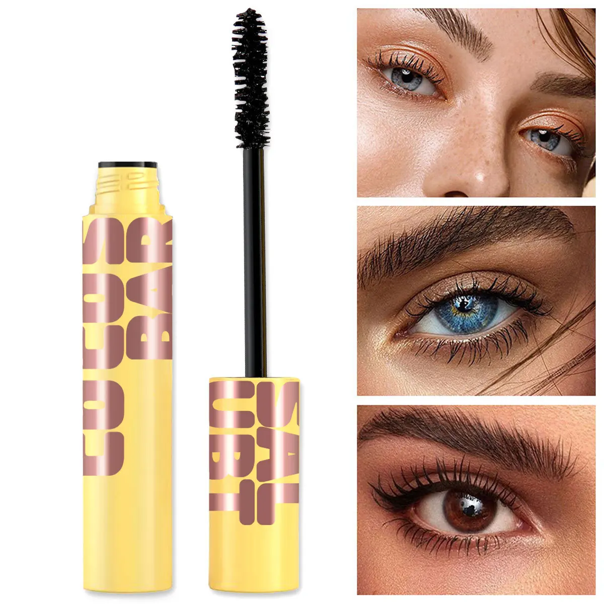 Mascara waterproof long-lasting setting not easy to take off makeup curled up dense and non-smudging natural three-dimensional