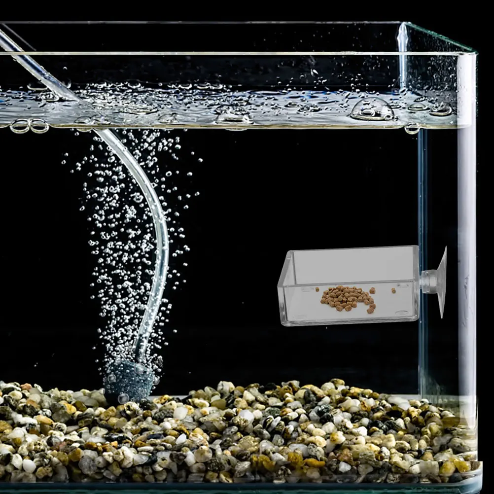 

6Pcs Acrylic Aquarium Feeder Bowl Sturdy Material Fish Food Holder Easy Clean Compact Design Reptiles Food Dish