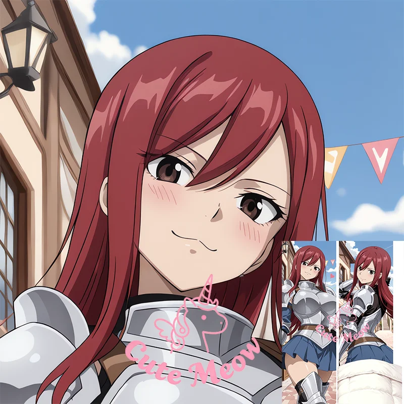 Erza-Scarlet Dakimakura anime DIY girl Double-sided Print Life-size body pillows cover Adult pillowcase
