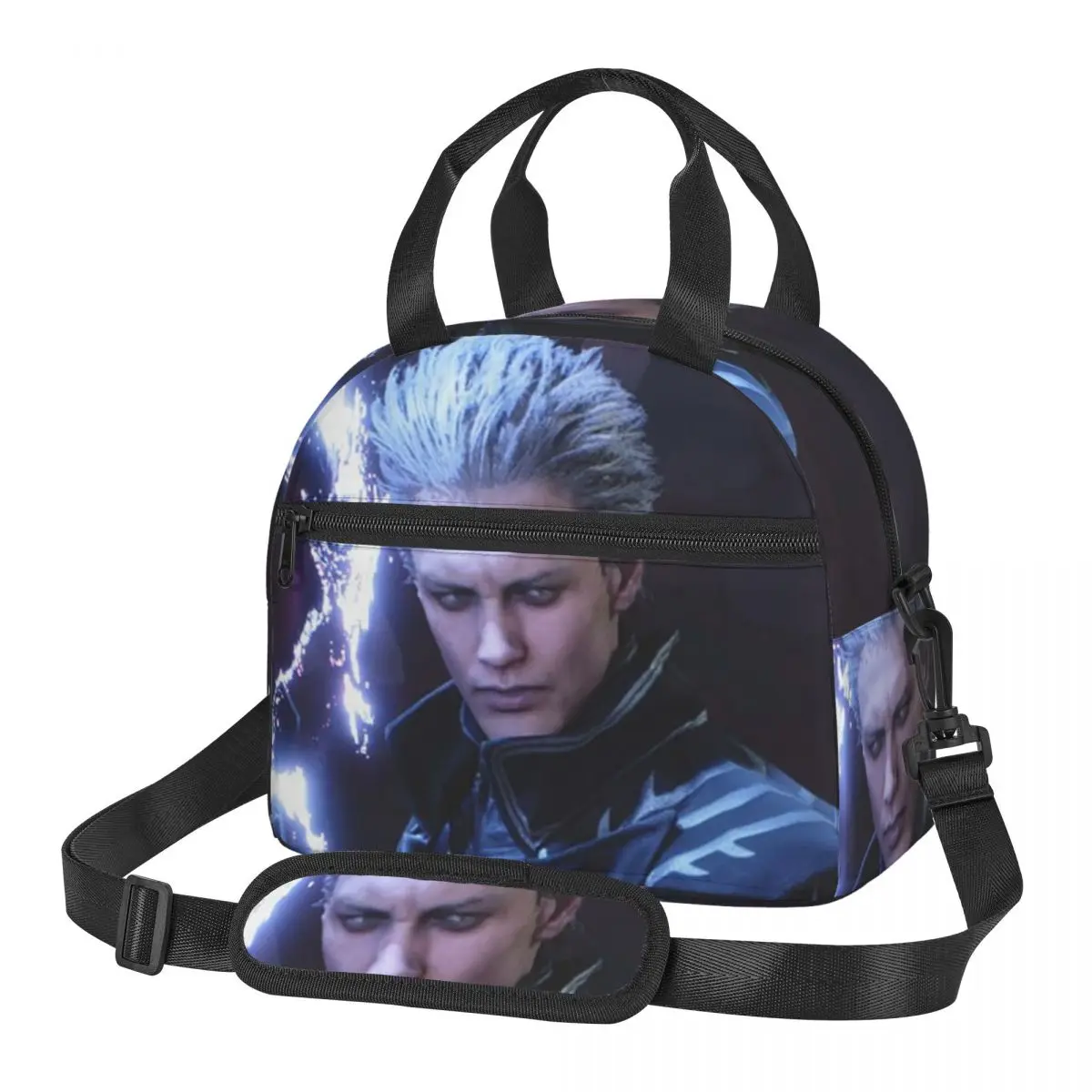 Vergil From The Devil May Cry Series Lunch Bags Insulated Bento Box Lunch Tote Picnic Bags Thermal Bag for Woman Kids Work