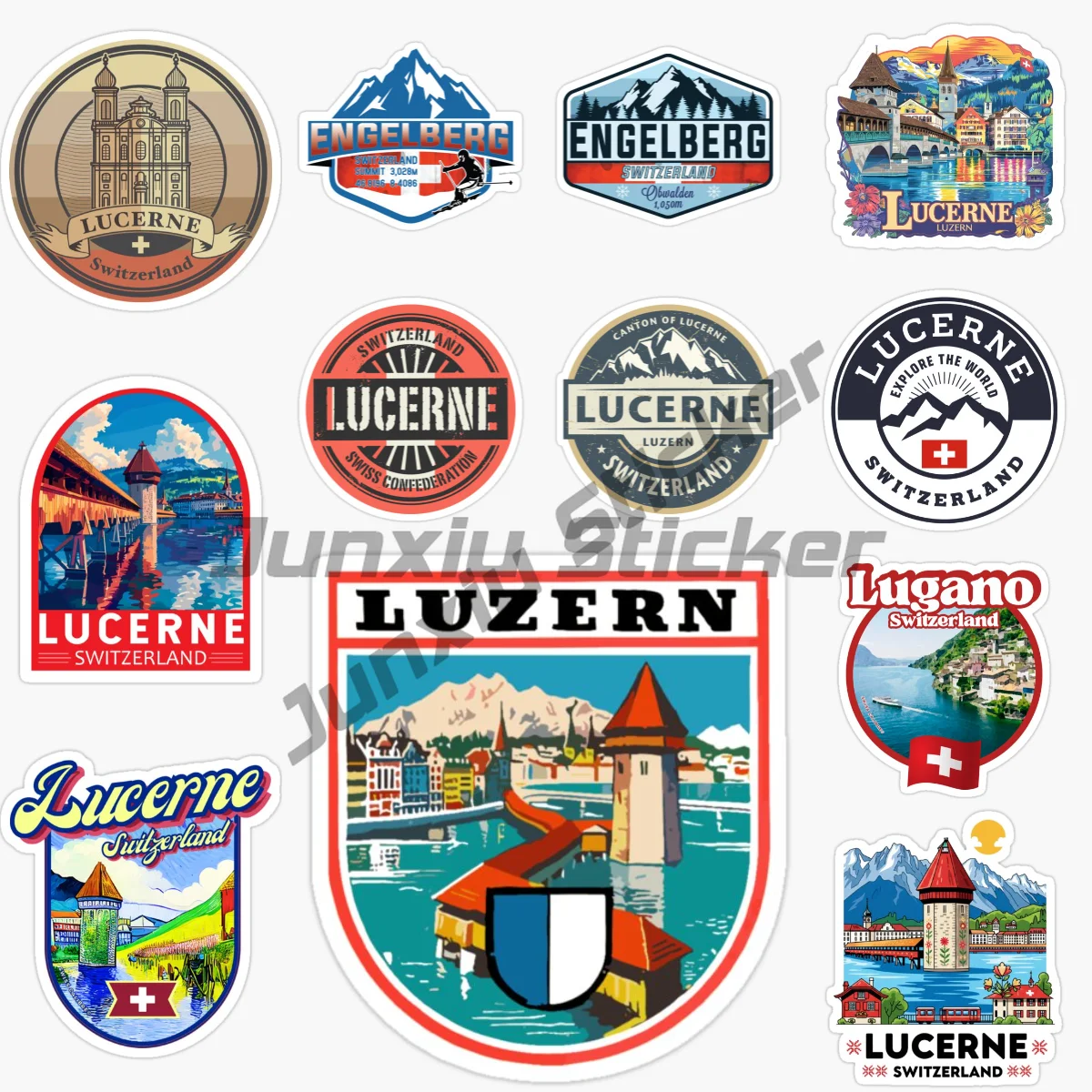 

SWITZERLAND LUCERNE Car Sticker Motorcycle Vinyl Bumper Truck Car Wall Room Bicycle Van Window Decorate PVC Decals
