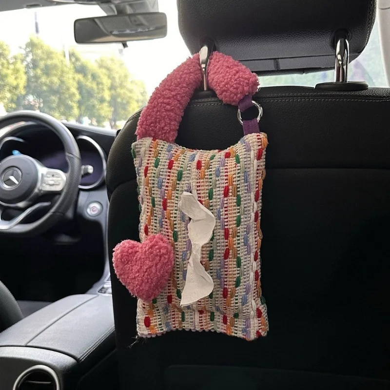

Car Tissue Box Car Paper Bag Car Drawer Hanging Bag Decorative Supplies Creative and Cute Hanging Sun Visor for Women
