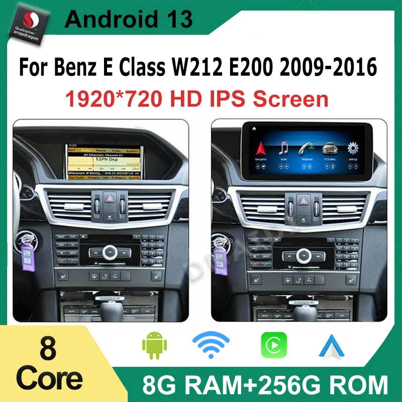 Qualcomm 8 Core Car Video Player Navigation Multimedia For Mercedes Benz E Class W212 Android AUTO Carplay Stereo Radio Screen