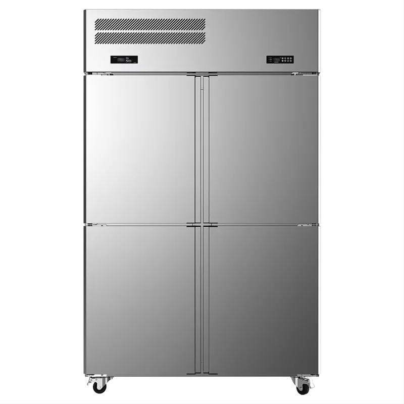 

Commercial Kitchen Large Capacity Four Door Stainless Steel Refrigeration Equipment Vertical Flat Double Temperature Straight
