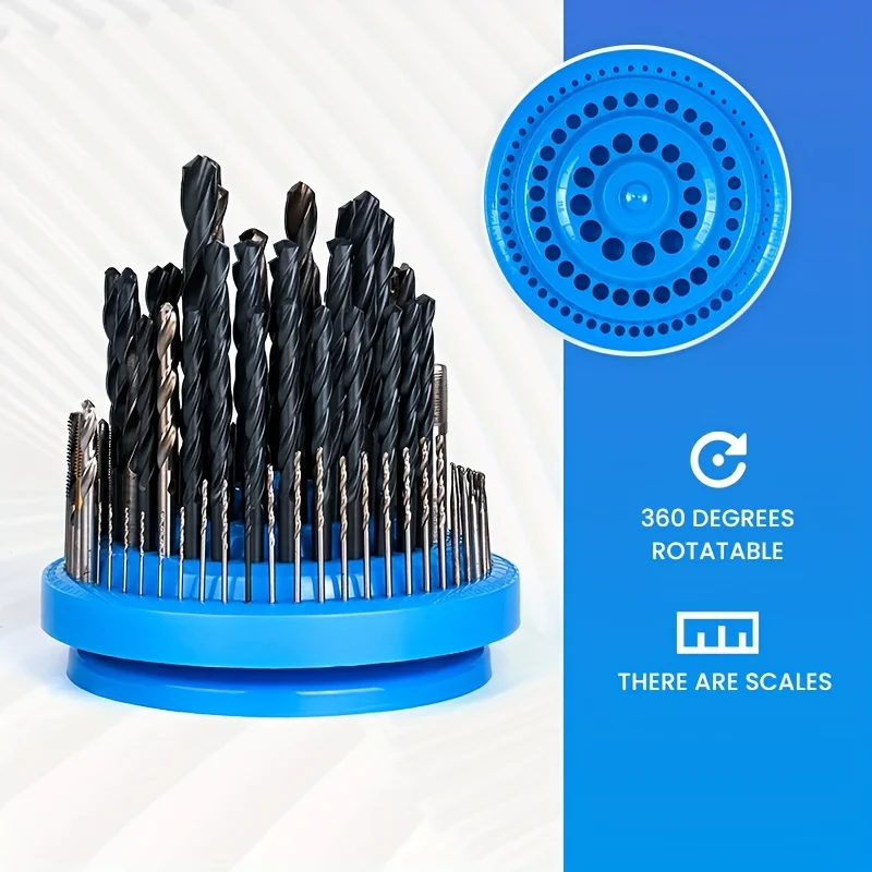 1pc Rotatable Tool Storage Box for Hardened Drill Bits Tap Milling Cutters Grinding Heads Accessory Rack Organizer