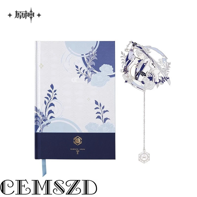 

[Genuine] Game Official Genshin Impact Kamisato Ayato Cosplay Metal Badge Anime Cartoon Writing Notebook Halloween Accessories