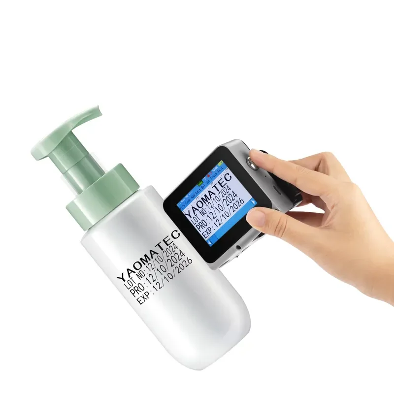 야오마텍 날짜 로고 QR 코드 바코드 코딩 기계용 휴대용 미니 핸드헬드 잉크젯 프린터 (플라스틱 백용)