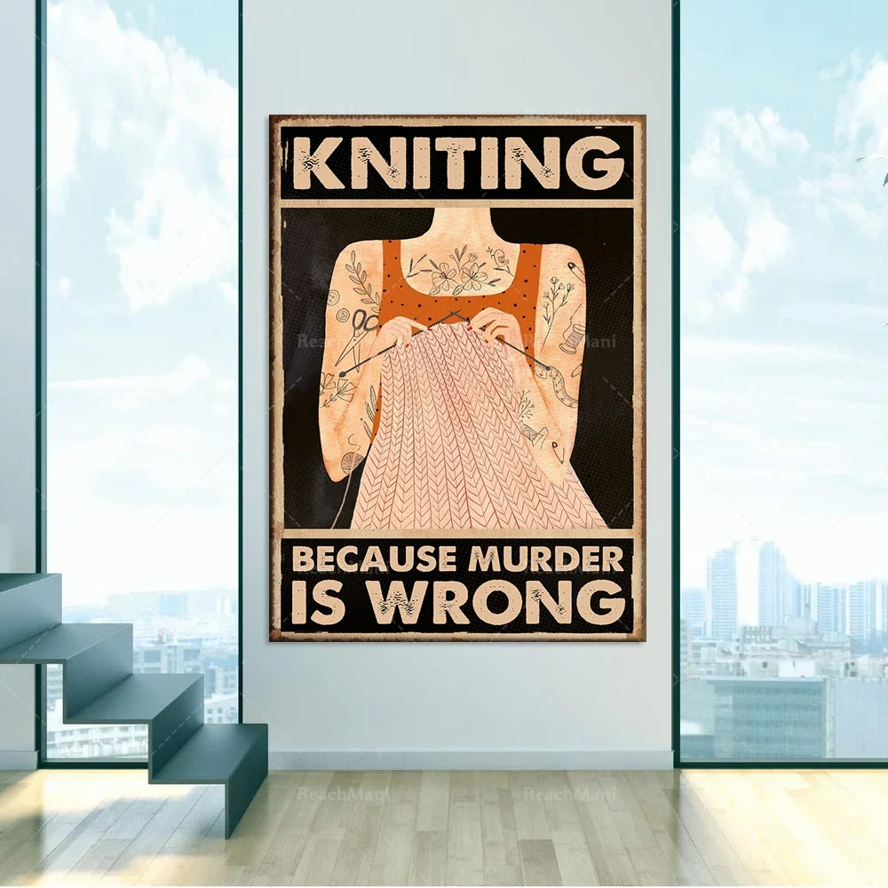 Tattoo artist tattoo weaver knitting crochet girl poster home life decoration poster
