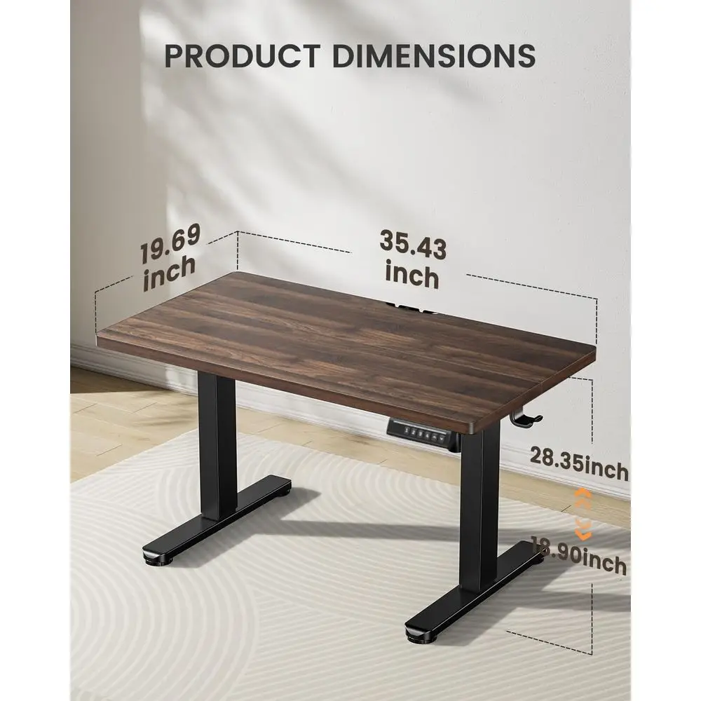 Adjustable Height Electric Desk, 18.9-28.4 Range, 35x20, 4 Memory Settings, Storage Hooks, Suitable for Kids, Home/Office Use, W