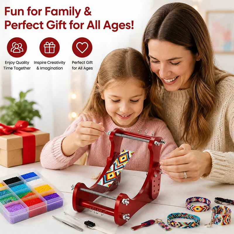 

Bead Loom Kit For Adults 5 Length Adjustable Standing Diy Beading Weaving Loom For Bracelets Necklaces Keychains Jewelry&crafts
