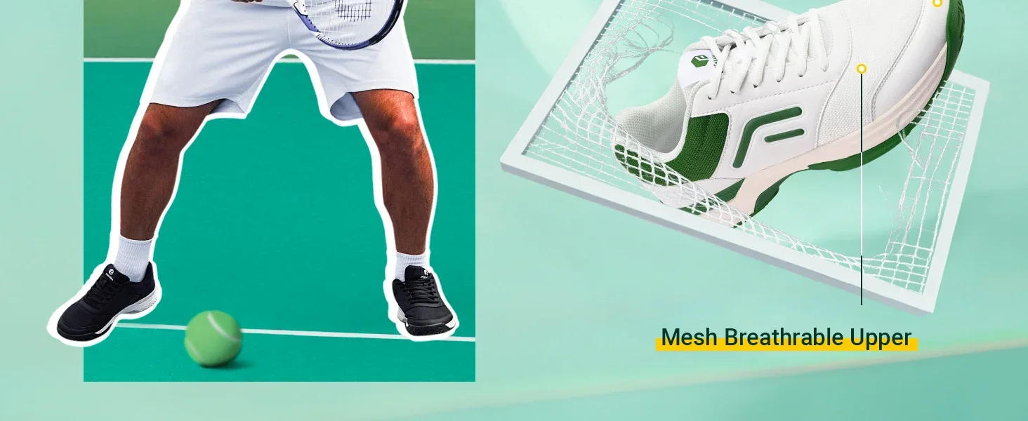 FitVille Herren Weite Pickleball- & Tischtennisschuhe, Bequeme Gepolsterte Hartschalen-Freizeitsneaker, Geeignet für Baseball-Schuhe – Detail 5