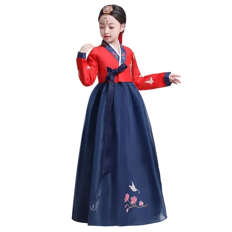 Children Embroidered Korean Hanbok Dress Traditional Palace Wedding Clothing  Korean Minority Dance Costumes Party Cosplay