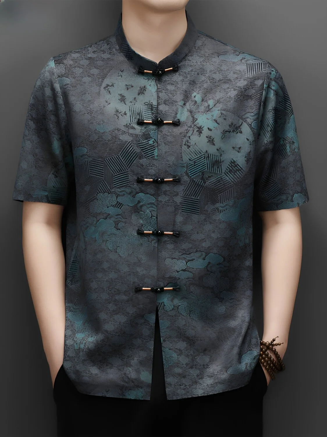 fazeya-silk-short-sleeve-shirt-chinese-style-dad-clothes-thin-summer-new-model-cotton-polyester-blend-embroidered-casual-wear