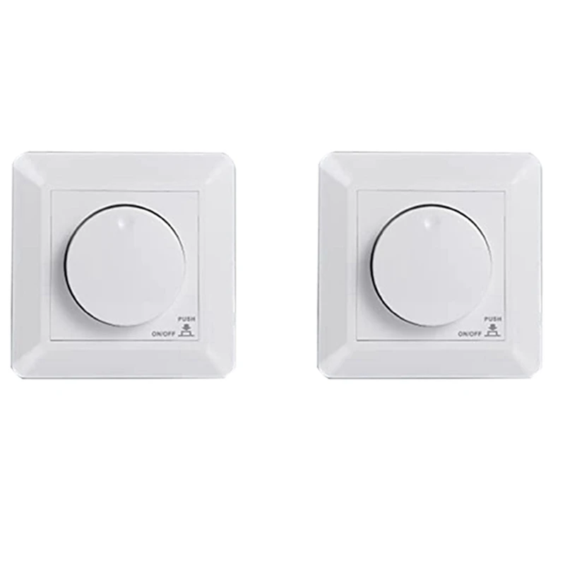 2X LED Dimmer Switch, Flush-Mounted Dimmer For Dimmable LED And Halogen, 5-300 W Dimmer Switch LED, Phase Control Dimmer