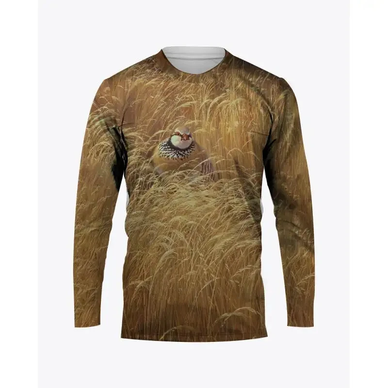 Camouflage Hunting Animals T-Shirts Quail 3D Printed Men's Woman Long Sleeve T Shirt Oversized Pullovers Kids Tees Tops Clothing