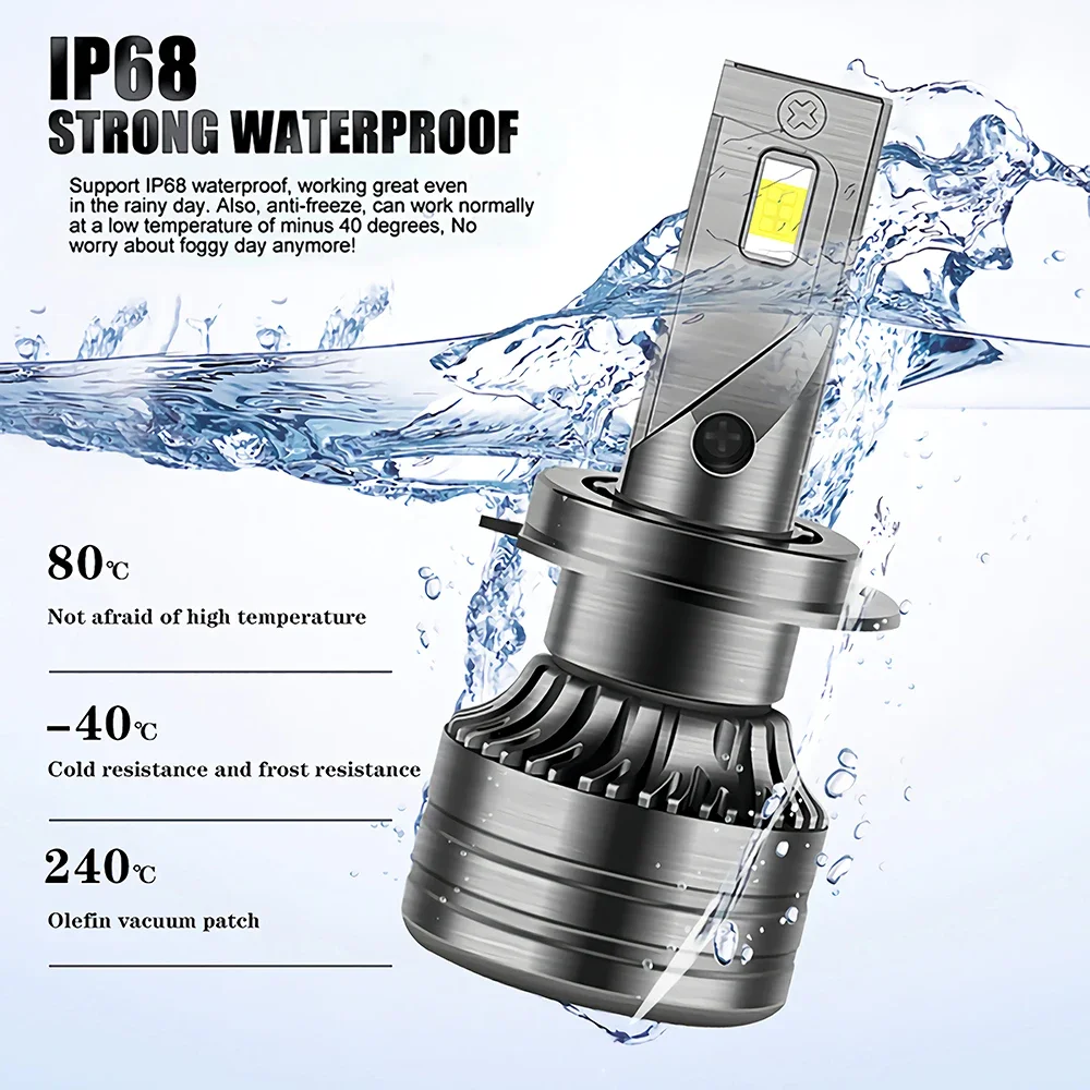 YHKOMS 80W 25000LM Canbus H4 H7 H1 LED Car Headlight H8 H9 H11 9005 9006 9012 ar Styling Auto Headlamp Fog Light Bulbs 12V