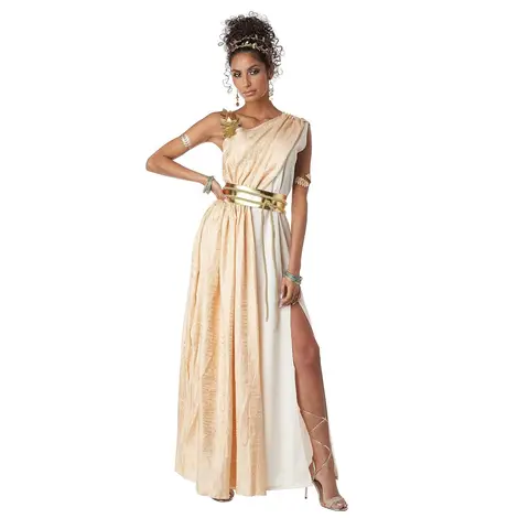 Adult Female Greek Goddess Dress Cosplay Costume Ancient Muse Medieval Egyptian Cleopatra Athena Halloween Party Outfit