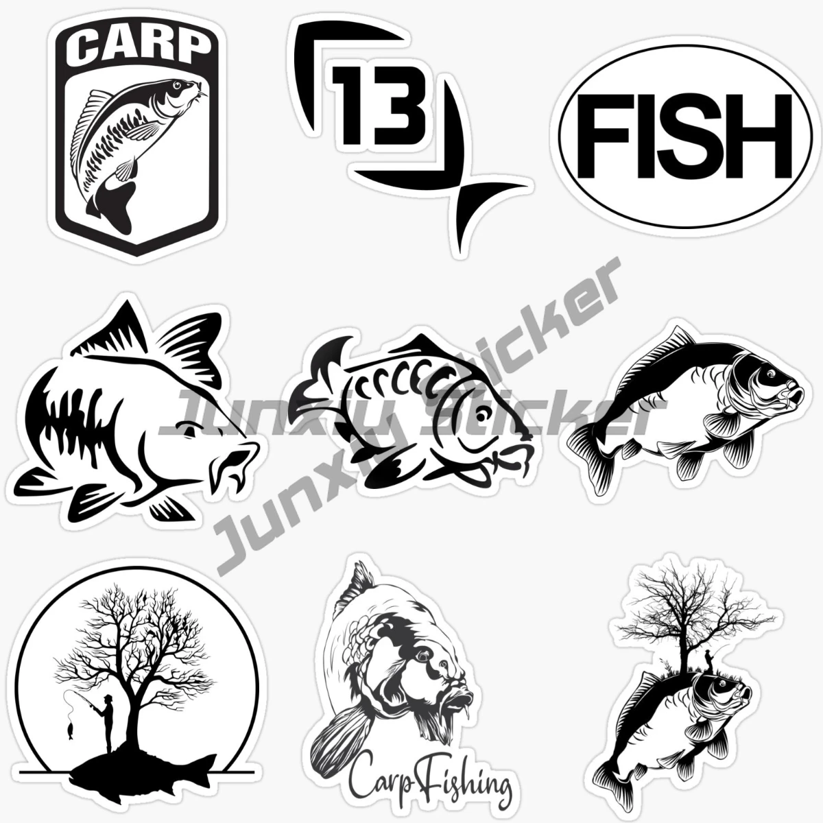 

CARP FISHING Car Stickers Wall Room Truck Motorcycle Car Bumper Bicycle Camper Off-road Glass Vinyl Self-adhesive Car Decal