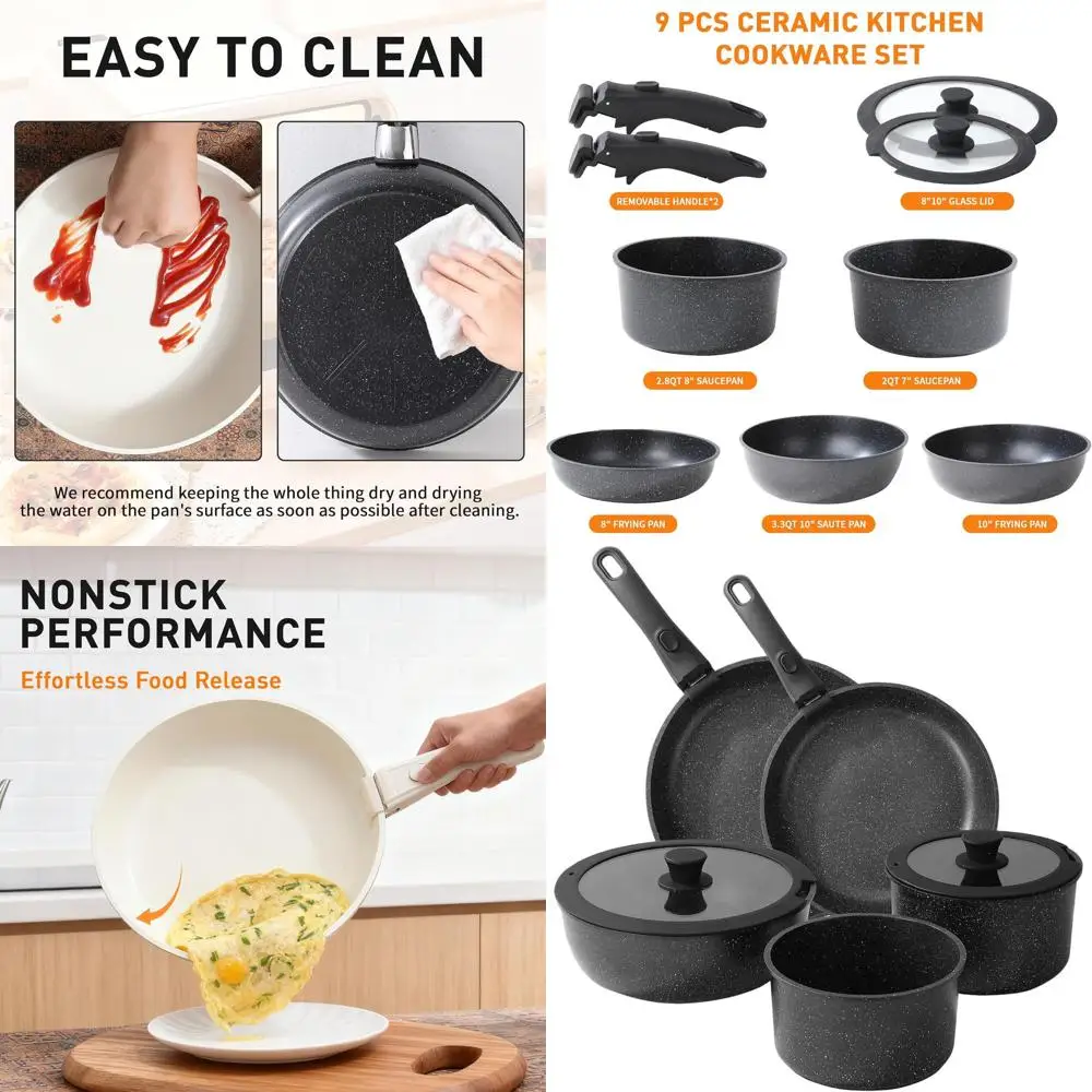 9-Piece Black Ceram… - image