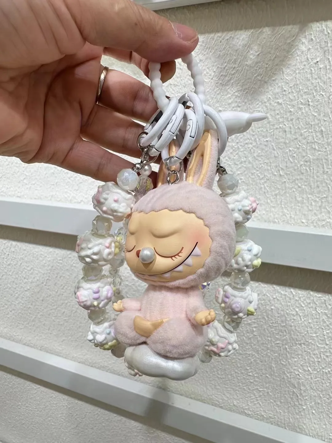 Diy LABUBU Lazy Yoga series boxed Labubu Hand Decorated Phone Chain Keychain Bag Pendent Surprise Doll Pendant Toy Birthday Gift