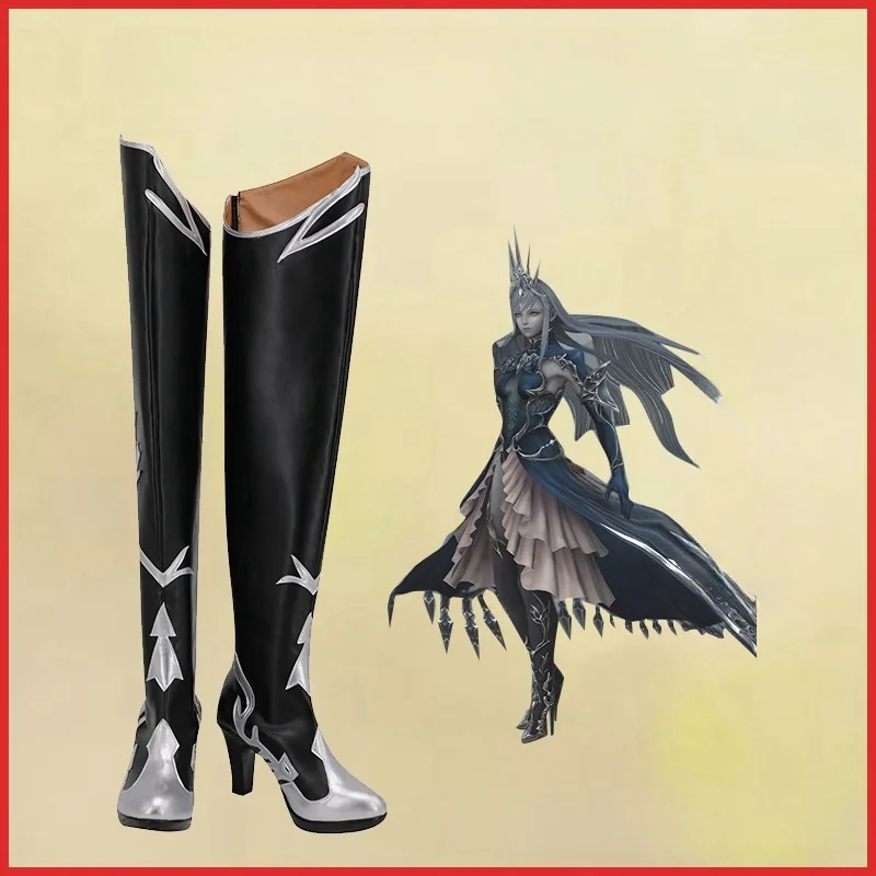 Anime Final Fantasy  FF14 Conception Ice God Shiva Cosplay Shoes Boots