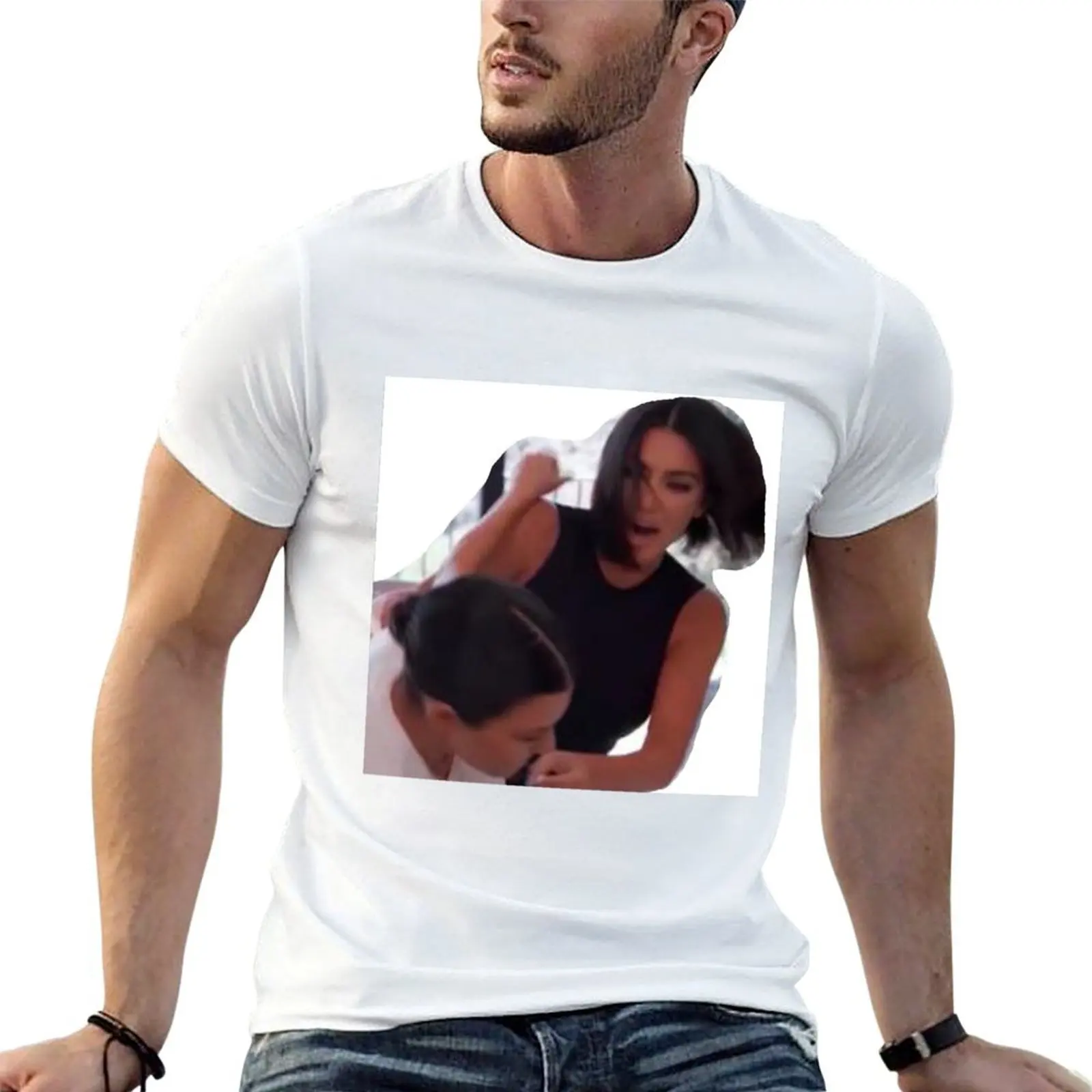 

Kim and Kourt Fight T-Shirt man t shirt cotton high quality t shirt personalised t shirt custom print T-shirt