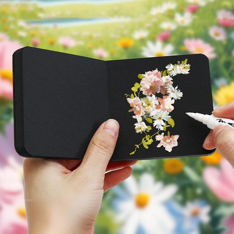 Portable Small Drawing Book GSM230g Thickened Black Cardboard Acrylic Marker Painting Book Watercolor Paper for Creative Art
