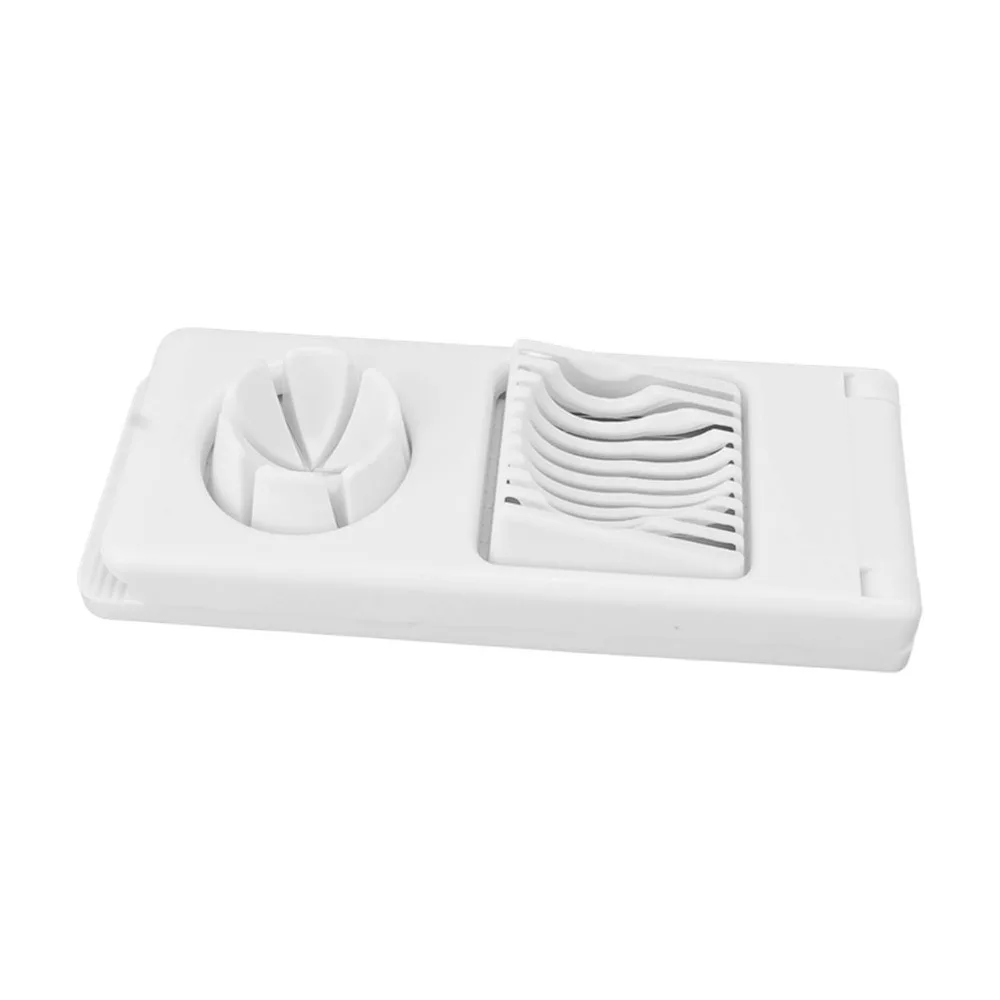 Plastic Stainless Steel Egg Slicer Cutter 2 in 1 Design Manual Operation Egg Divider Dicer Multifunction Design White Egg Cutter