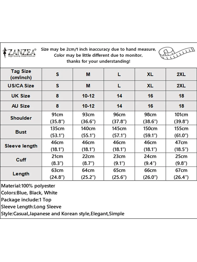 ZANZEA Donna Autunno OL Camicetta da lavoro 2025 Elegante risvolto Collo Manica lunga Top Camicia alta bassa Solido a pieghe Blusas Chemise femminile